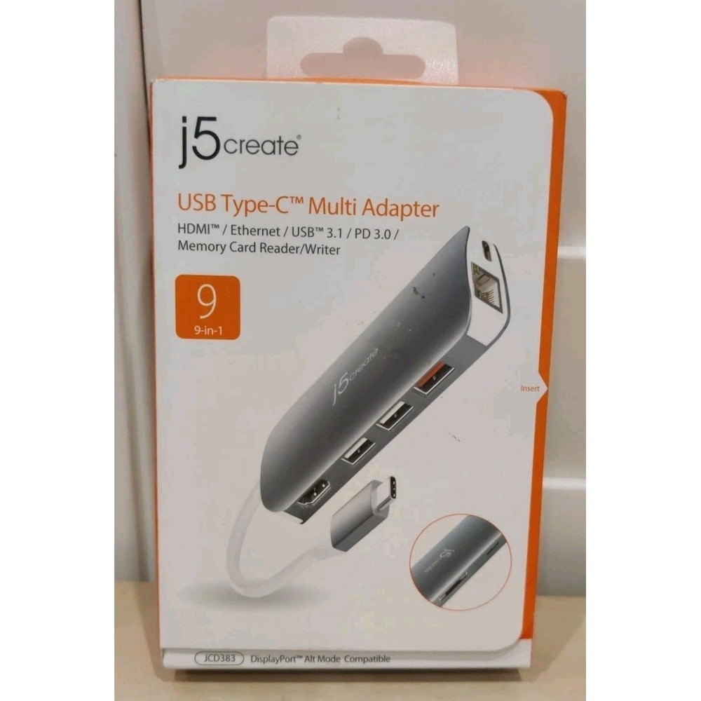 USB-C™ - J5 -Multi Adapter-HDMI™ / Ethernet / USB™ 3.1 / PD 3.0 / Memory Card